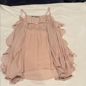 Elegant Pink Ruffle Sleeveless Top